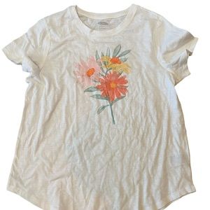 NEW! Old Navy white floral slub knit tee L